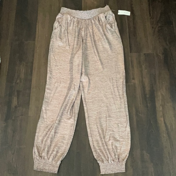 Anthropologie Shiny Pink joggers - Picture 2 of 6